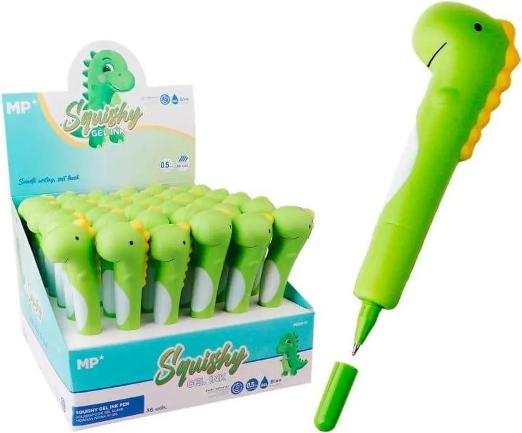 Lot de 36 stylos à encre gel bleue motif dinosaure pour enfant et ado