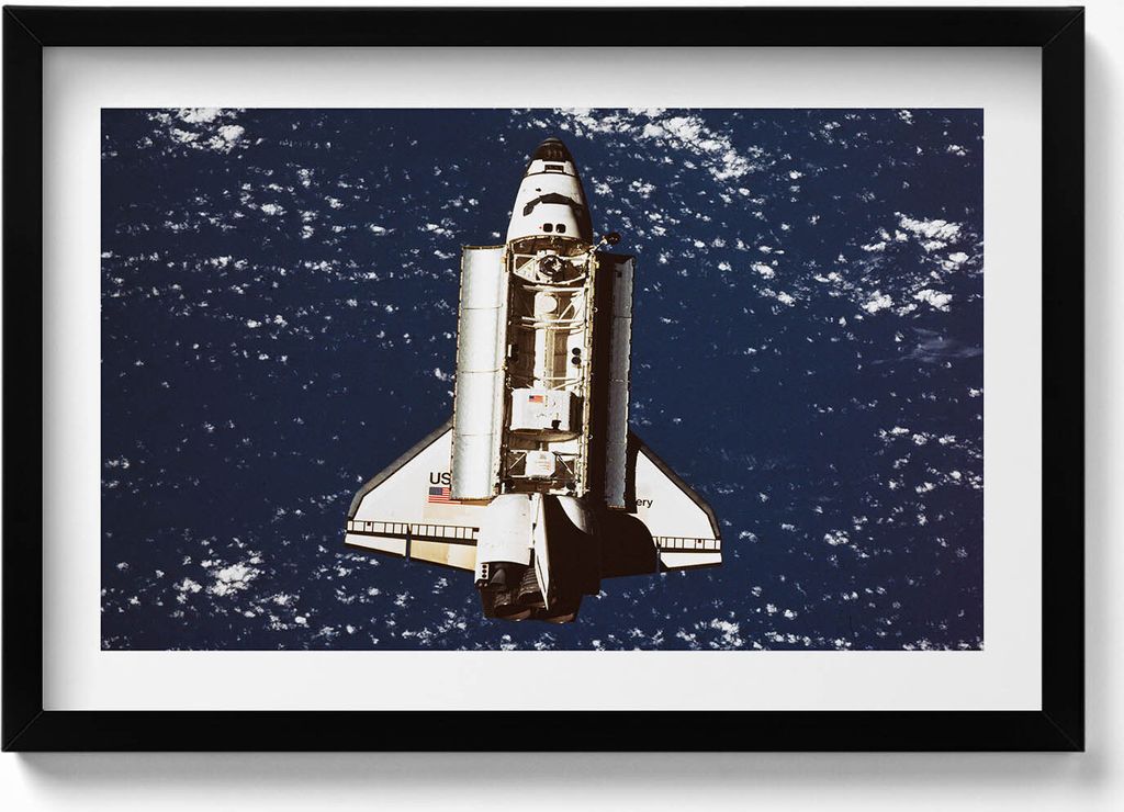 NASA-Raumschiff– Wandbild mit Rahmen – Gerahmtes Bild – Wanddekoration – 60x40 cm – Schwarz Rahmen