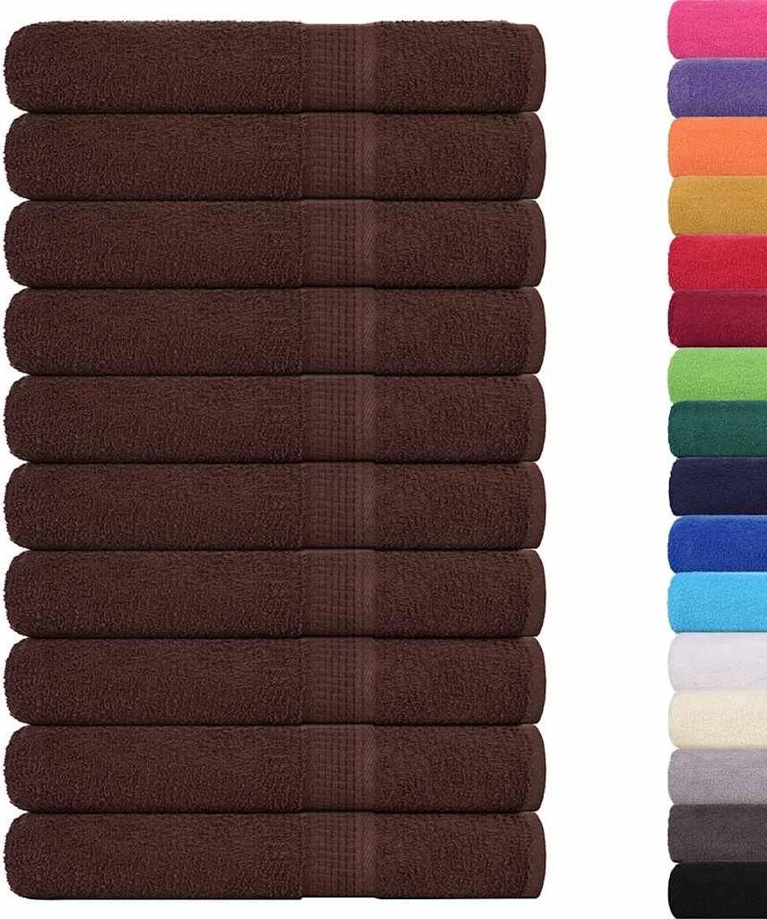 vidaXL Handtücher FROGN 10 Stk. Braun 100x200 cm 360 g/m²