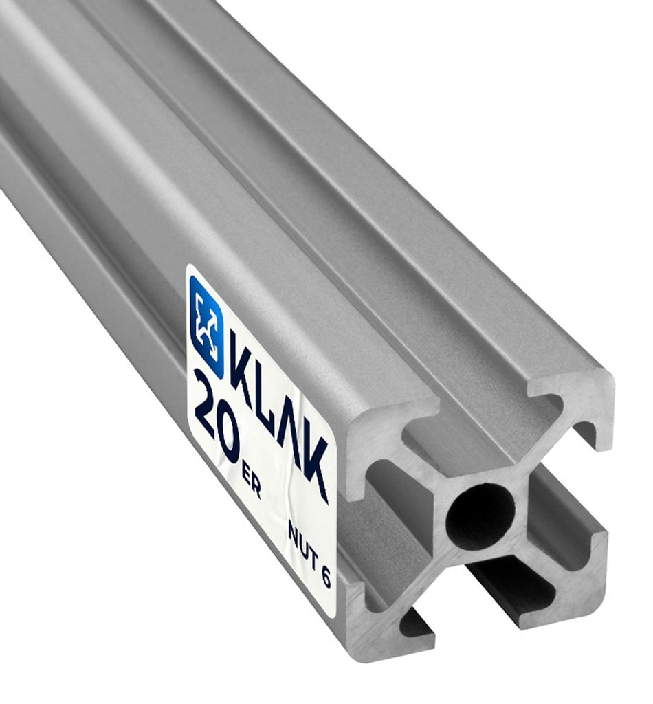 KLAK - Aluprofil 3m System-, Montage-, Konstruktionsprofil Nut 6 20x20 silber