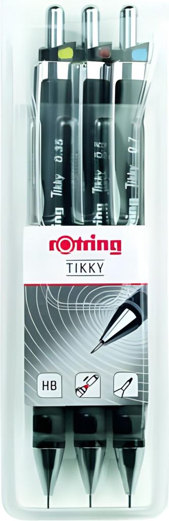 ROTRING Tikky sada 3 ceruziek s jemným olovom a farebným Obrázok produktu 