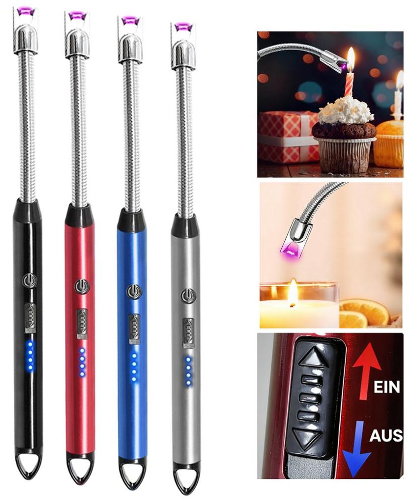 4er-Pack elektrische Lichtbogenfeuerzeuge mit flexiblem Produktbild 