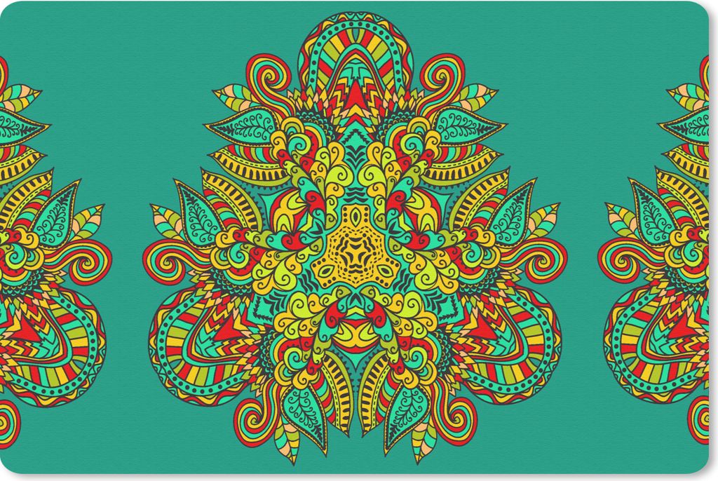MuchoWow Mauspad Mousepad Muster - Locken - Folklore 27x18 cm - Mousepads - Maus Mat - Pad - Mausunterlage - Büroartikel - Desk Matten