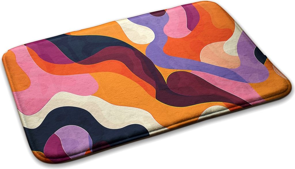 Teppich Wohnzimmer Schlafzimmer Modern - 90 cm x 60 cm - Abstraktes Farbmuster