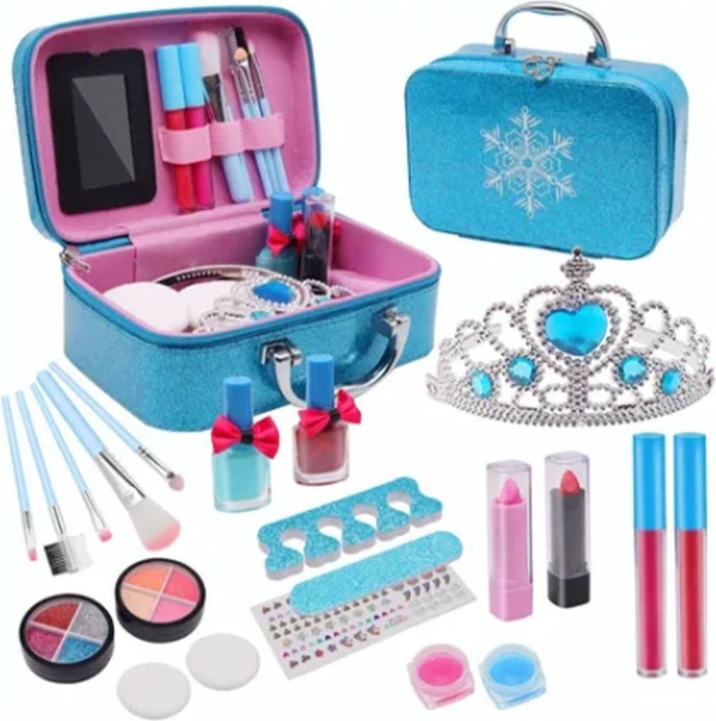 21-teiliges Make-up-Set für Kinder, Bildung, Frozen-Motiv, waschbar, tragbar, Kosmetik
