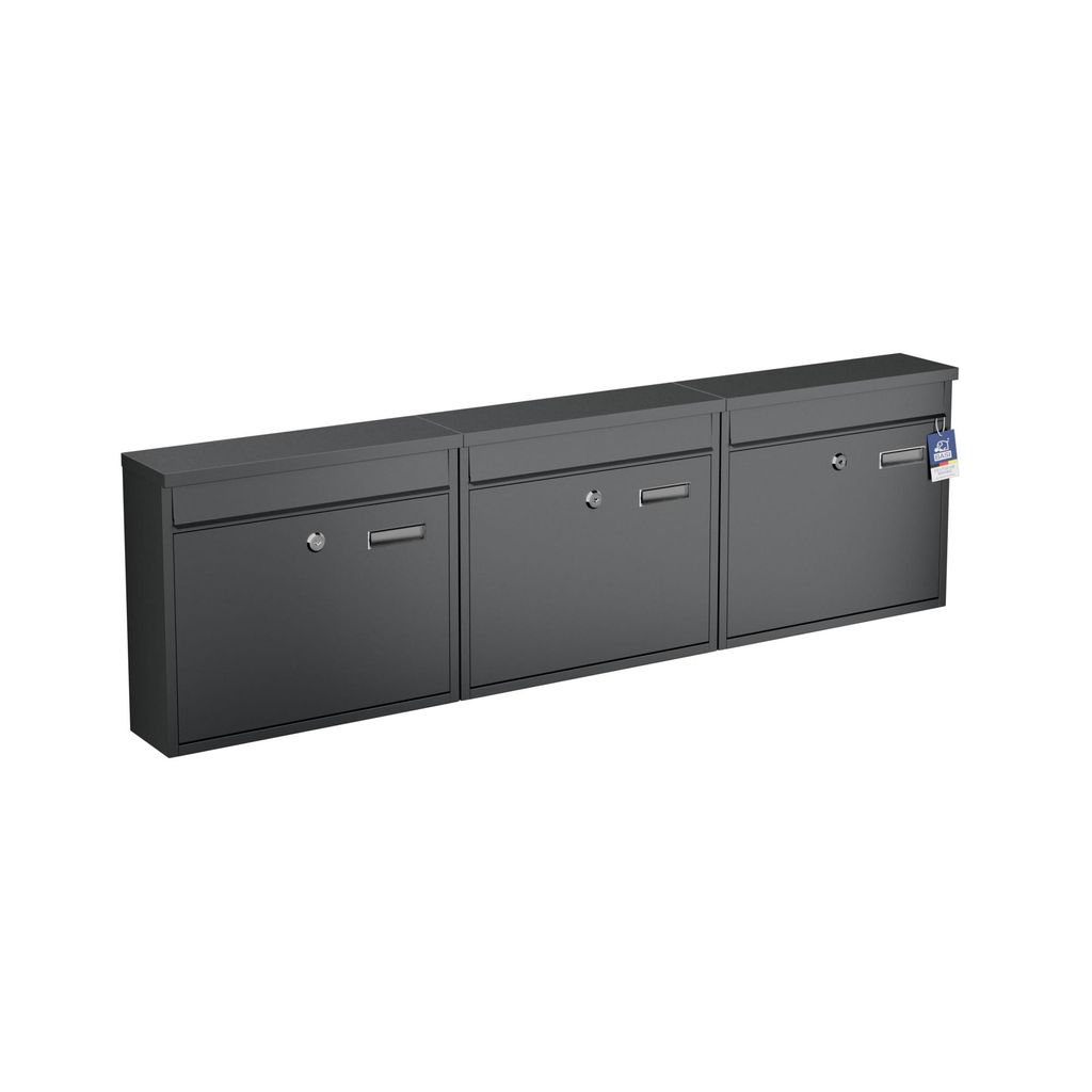 BASI - Briefkasten - SET - 3x BK 360M - Stahl matt Produktbild 