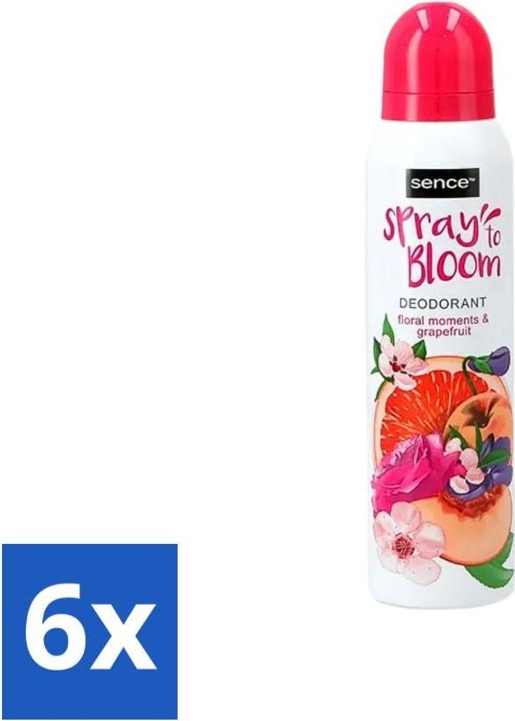 Sence - Floral & Grapefruit - Deodorant - Frisch & Fruchtig - 150 ml - Vorteilspack - 6 Stücke