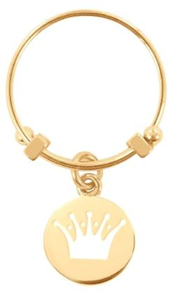 CO88 Collection Beloved 8CR-10009-50 Stalen Ring met Hanger - Kroon - Maat 50 - Goudkleurig