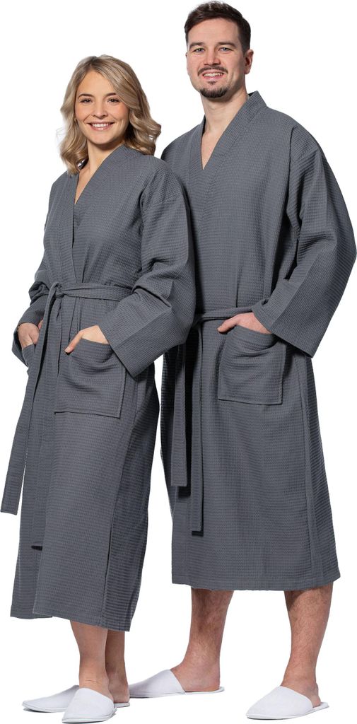 Bademantel aus Baumwolle, XL, anthrazit