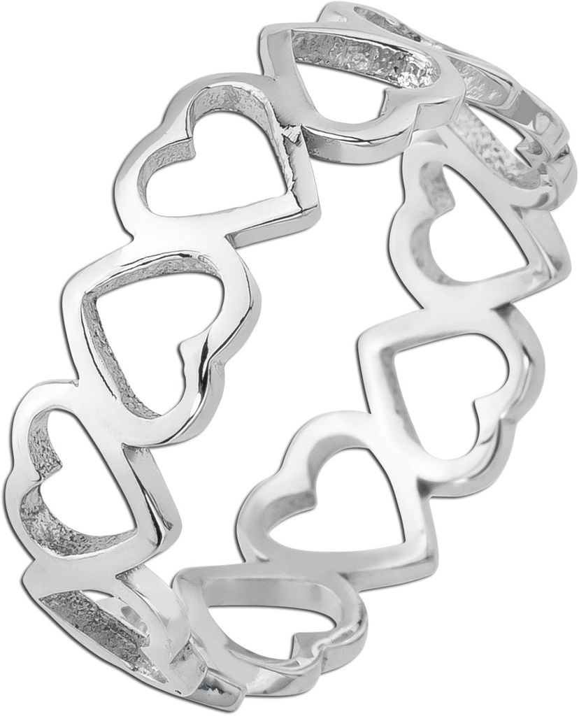Herzring Silber 925 rhodiniert poliert 18