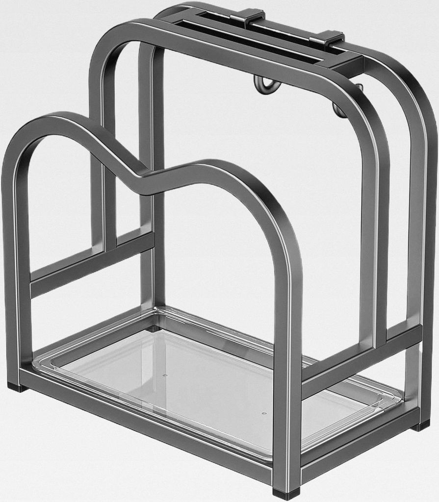 Topfdeckel Aufbewahrungsgestell aus Hohlkohlenstoffstahl mit Schnellentwässerung, rostfrei | Halter für Topfdeckel in der Küche, für Wohnheim, ...