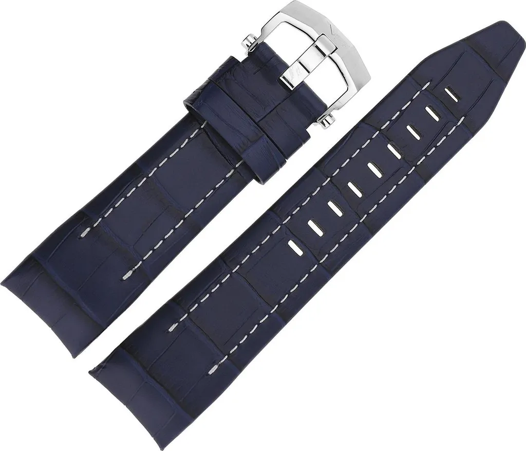 Bracelet Lunokhod A634 Cuir Bleu Croco : Accessoire Montre Chic et Sport