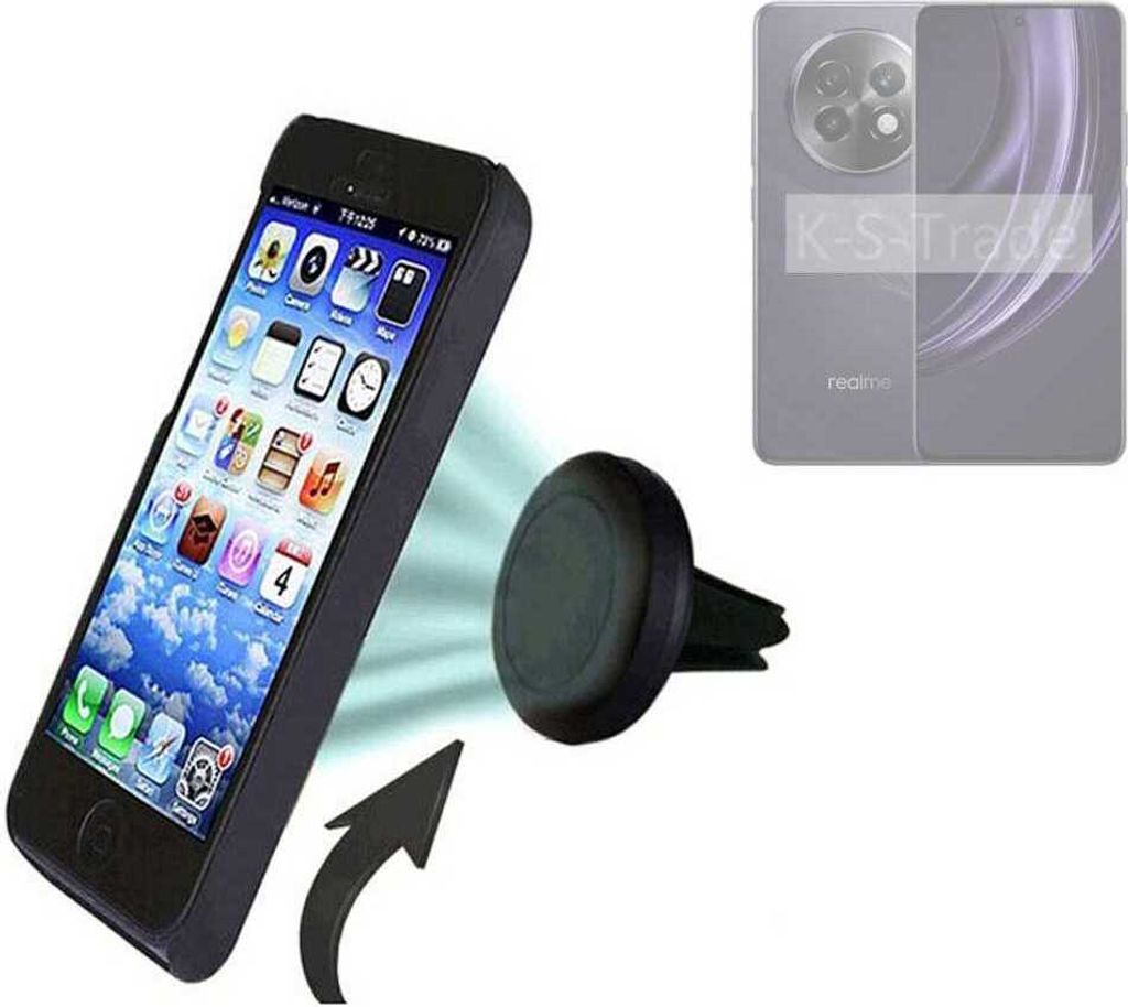 K-S-Trade kompatibel mit Realme 13+ 5G Auto Handy Halterung KFZ Halter Lüftungsgitterhalterung Air Vent mount Smartphone Halter