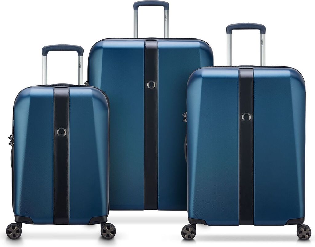 DELSEY PARIS Promenade Hard 2.0 Expandable 4 Double Rolls Trolley L / M / S L Blue dunkelblau 77cm