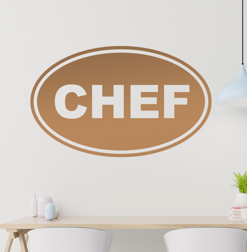 chef Wandtattoo in 6 Größen - Wandaufkleber Wall Sticker - Dekoration, Küche, Wohnzimmer, Schlafzimmer, Badezimmer