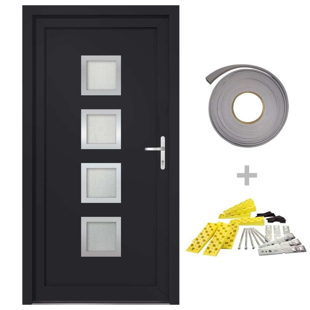 vidaXL Haustür Anthrazit 98x200 cm PVC