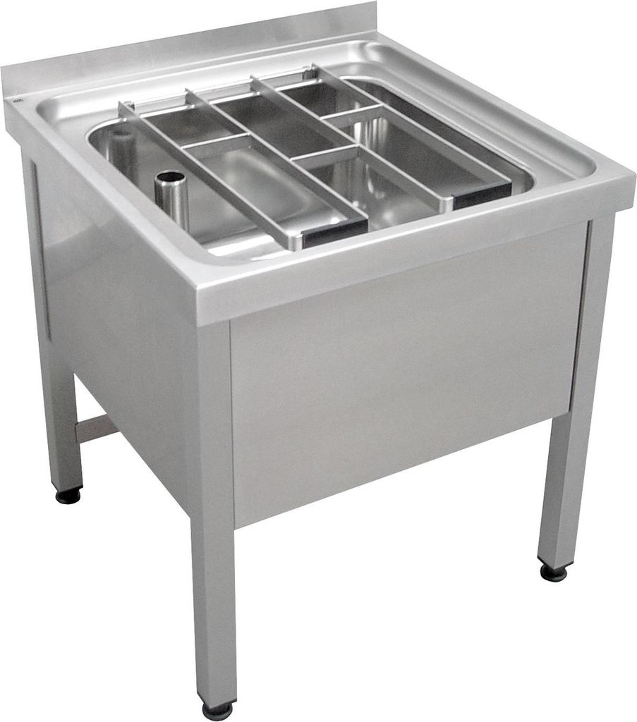 KWC AR Standausguss, SIRIUS, Edelstahl, 650x650x598 mm, Klapprost, geschraubt