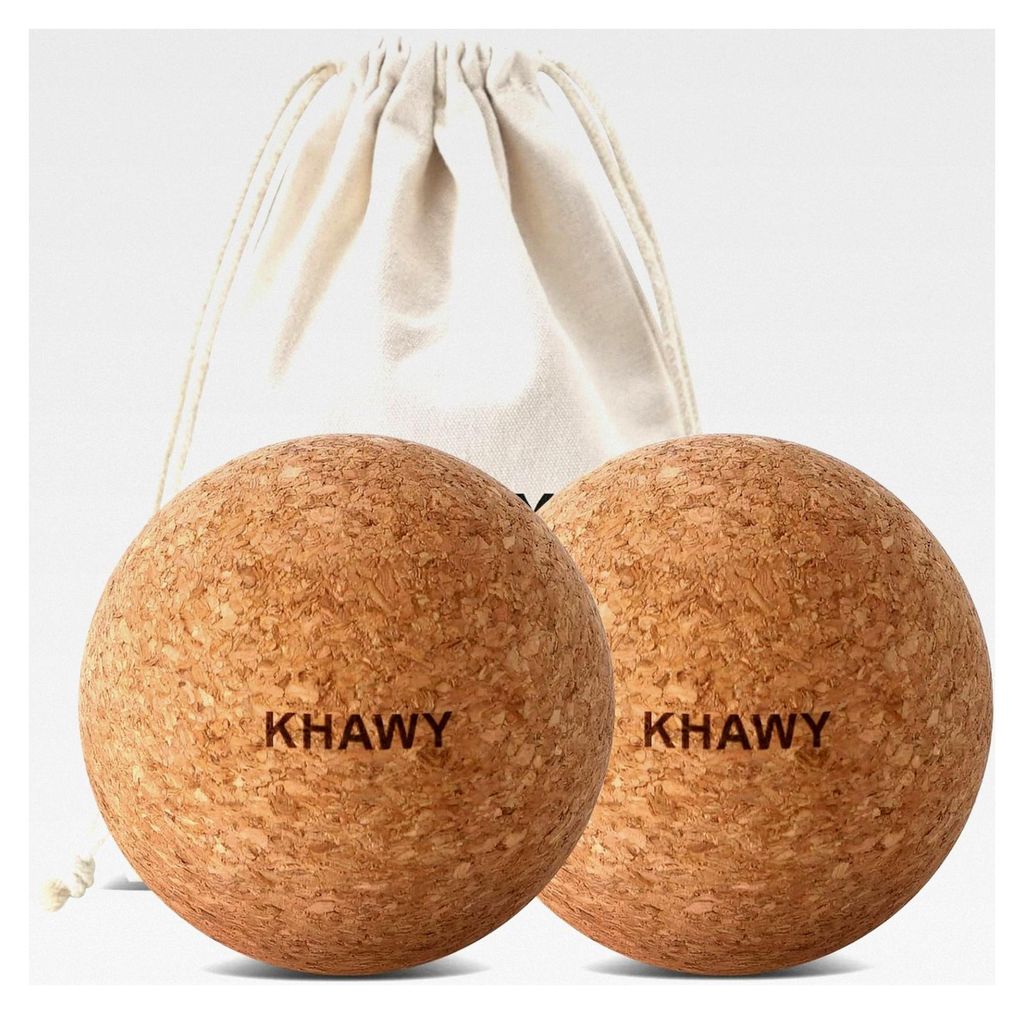 Kork Massageball, Kork Kugeln für Triggerpunkttherapie, Korkball Roller für Muskelverspannungen, 2er Set