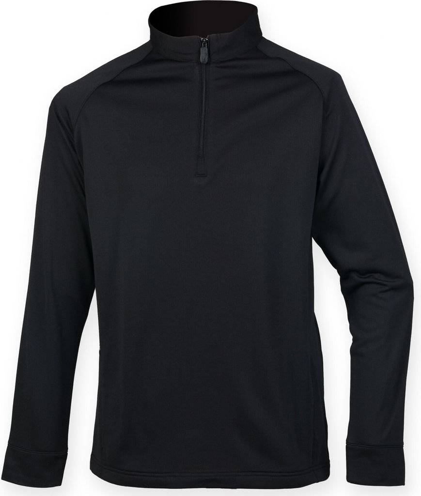 Henbury - Oberteil Reißverschluss für Herren PC6164 (XL) (Schwarz)