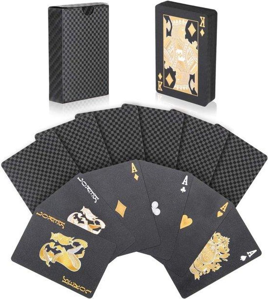 Plastik Pokerkarten Schwarz Ideal für Party und Spiel.