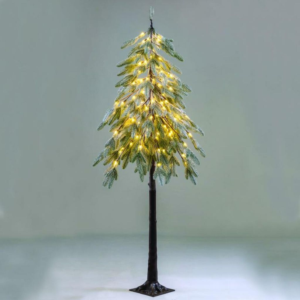 ACA Künstliche, schneebedeckte Kiefer, 56 warmweiße LEDs, 230 V, Schutzart IP44, 120 cm Sockel, 17 x 17 cm, 5 m Netzkabel, X10561446