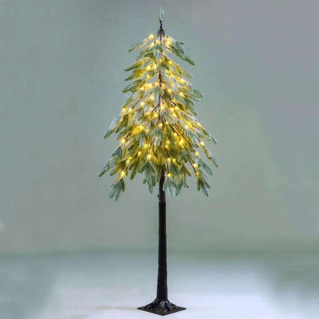 Arbre lumineux décoratif effet neige 120 cm - 56 LED blanc chaud IP44