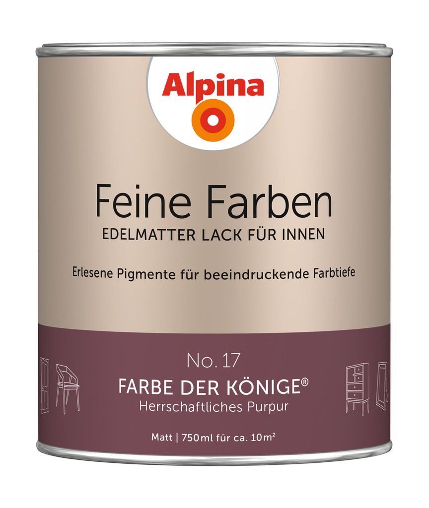 Alpina Feine Farben Lack No. 17 Farbe der Könige - purpur Produktbild 