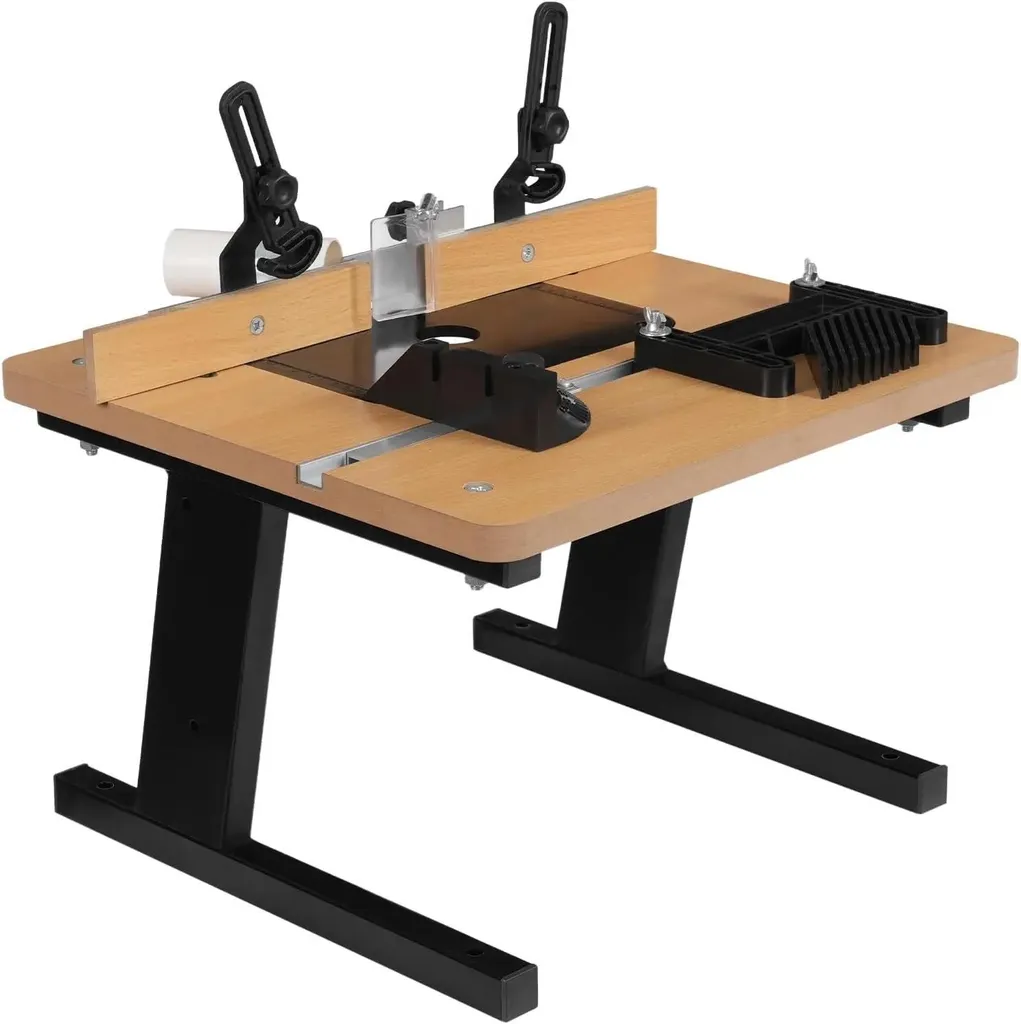 Table de fraisage supérieure noire réglable pour travail du bois précise