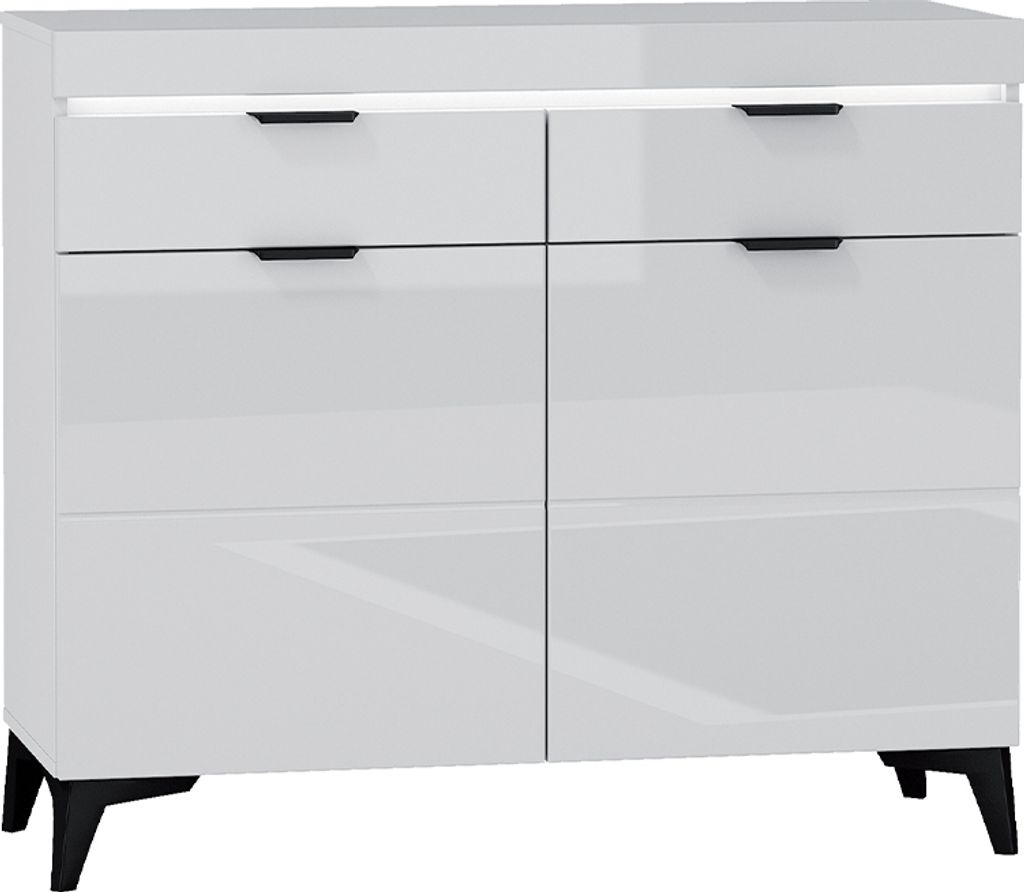 Buffet Ruben mit 2 Schubladen und 2 Türen, Weiß, 105cm Produktbild 