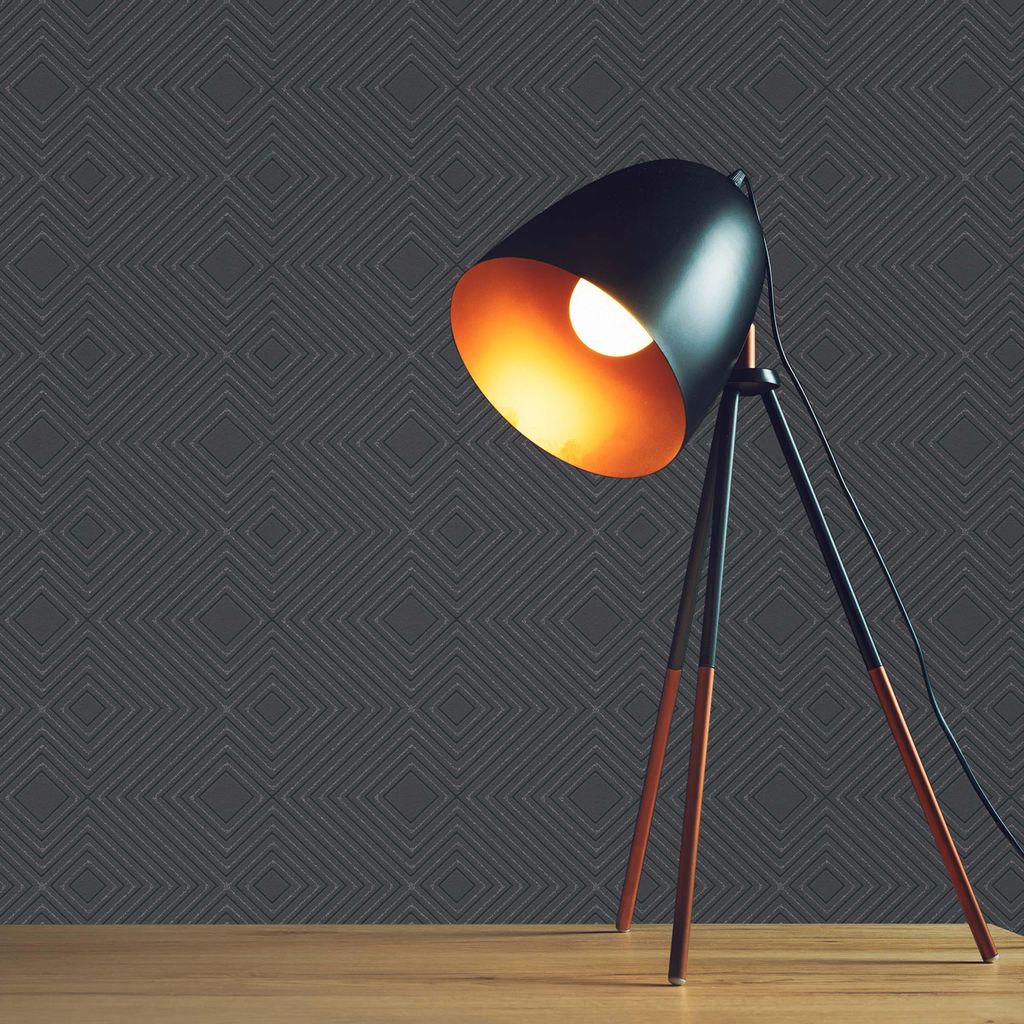 TADESSI Tapete 3D Optik Arianna M1-No.1273 Vliestapete Grau Modern Grafik Wohnzimmer Schlafzimmer Küche