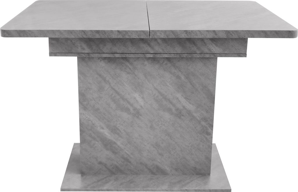 A rectangular dining table with a pedestal base, shown against a white background.
