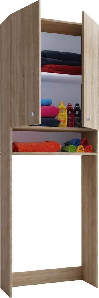 Mobile Sopra Lavatrice Lona 64cm Sonoma - Struttura Rinforzata Bagno
