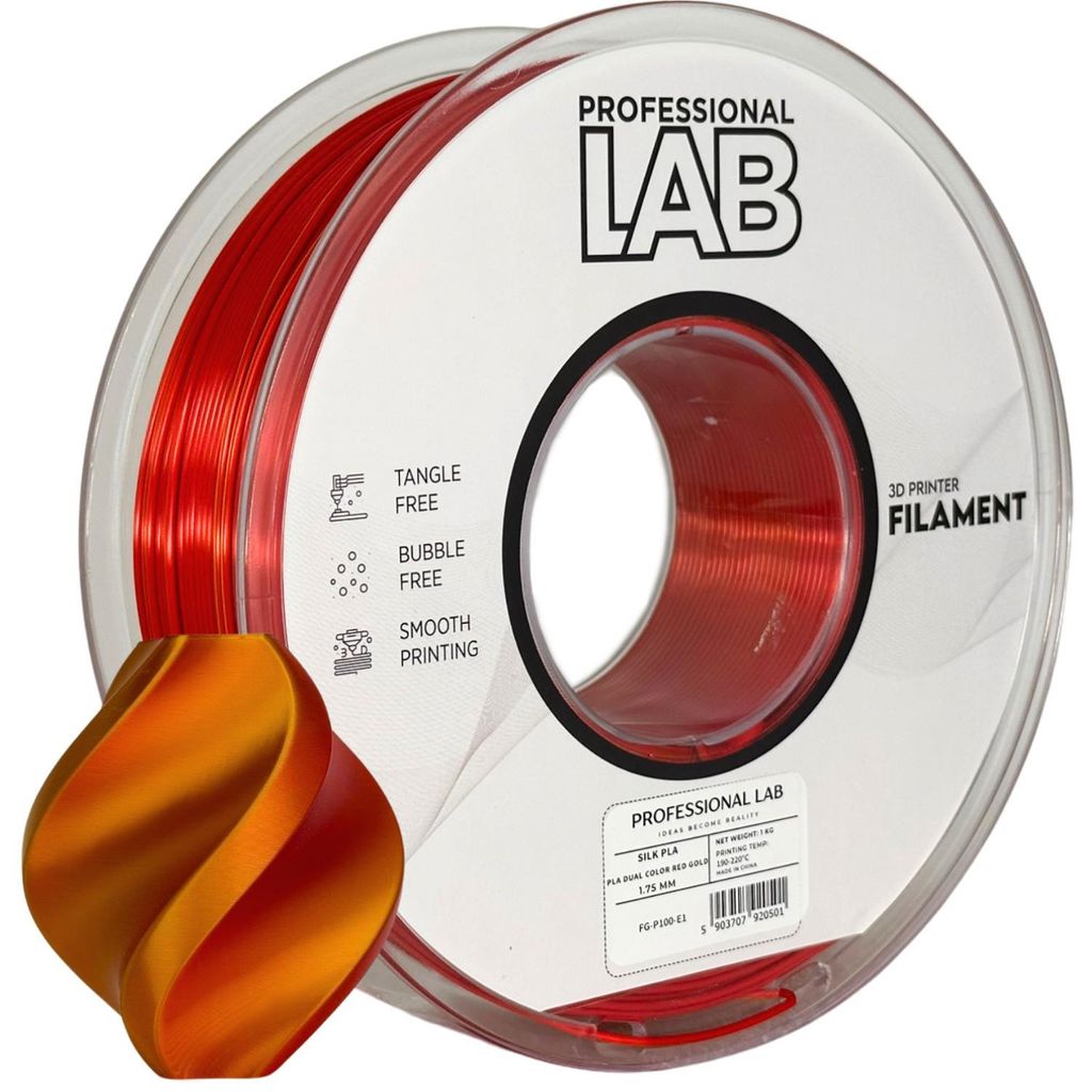 Filament Seide PLA Dual Color rot-gold Prof. Lab 1,75 mm 1000 g
