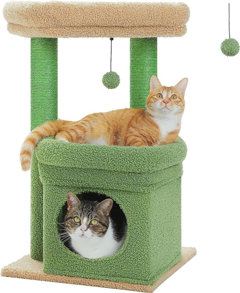 Purpurra Kratzbaum Frühlingskollektion mit Höhle grün, 68 cm