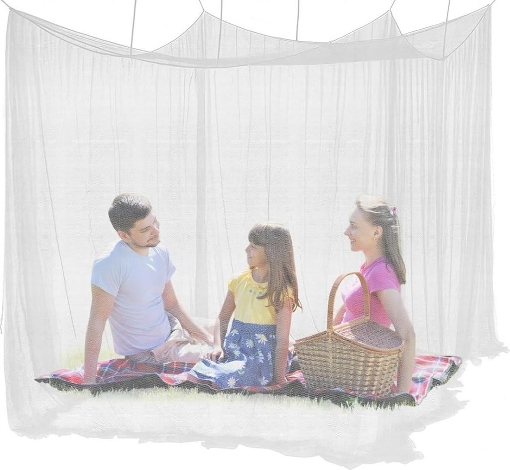 Moskitonetzbett, Moskitonetz Doppelbett, 200 x 200 x 180 cm, Moskitonetzbett für Zuhause und Camping, Geeignet für Reisen
