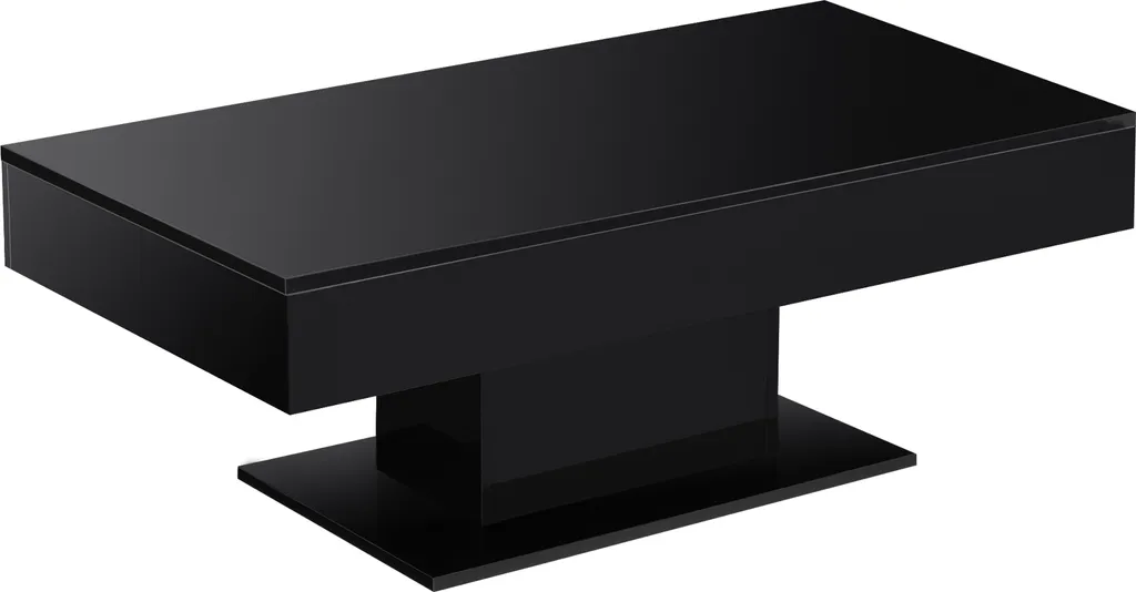 Table basse noire avec rangements 2 compartiments modulables 110x60cm - 2