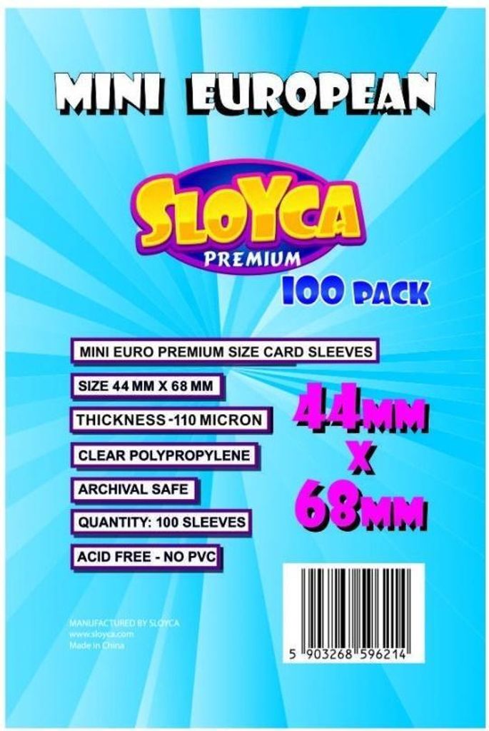SLOYCA Koszulki ochronne na karty 44x68 mm, 100 sztuk