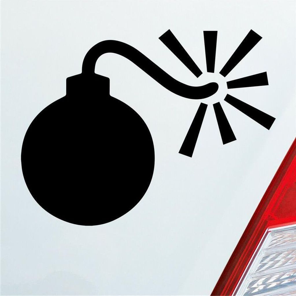 Auto Aufkleber Bombe Explosion Laut Speed Fast 12x9 cm Schwarz Matt Sticker Heckscheibenaufkleber