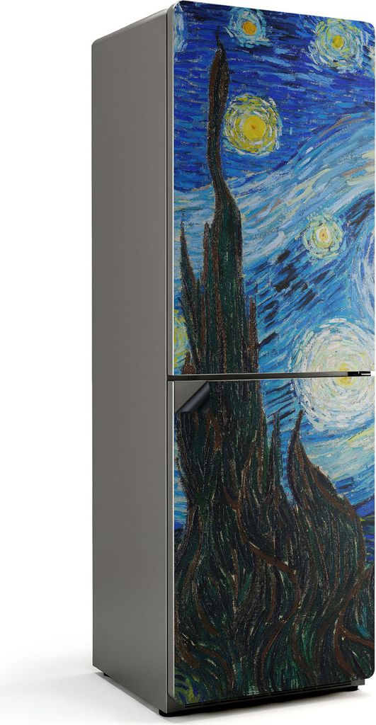 Nachtlandschaft mit Sternen – Magnetische Kühlschrank Abdeckung – Dekorfolie magnetisch Küche – Kühlschrank Magnet Deko – selbstklebende...