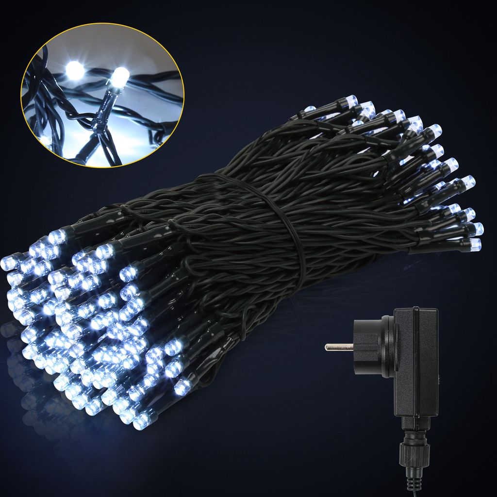 Peviasot 10M 100 LED Lichterkette 8 Lichtmodi Party Garten Beleuchtung Innen Weihnachten Hochzeit Deko Kaltweiß