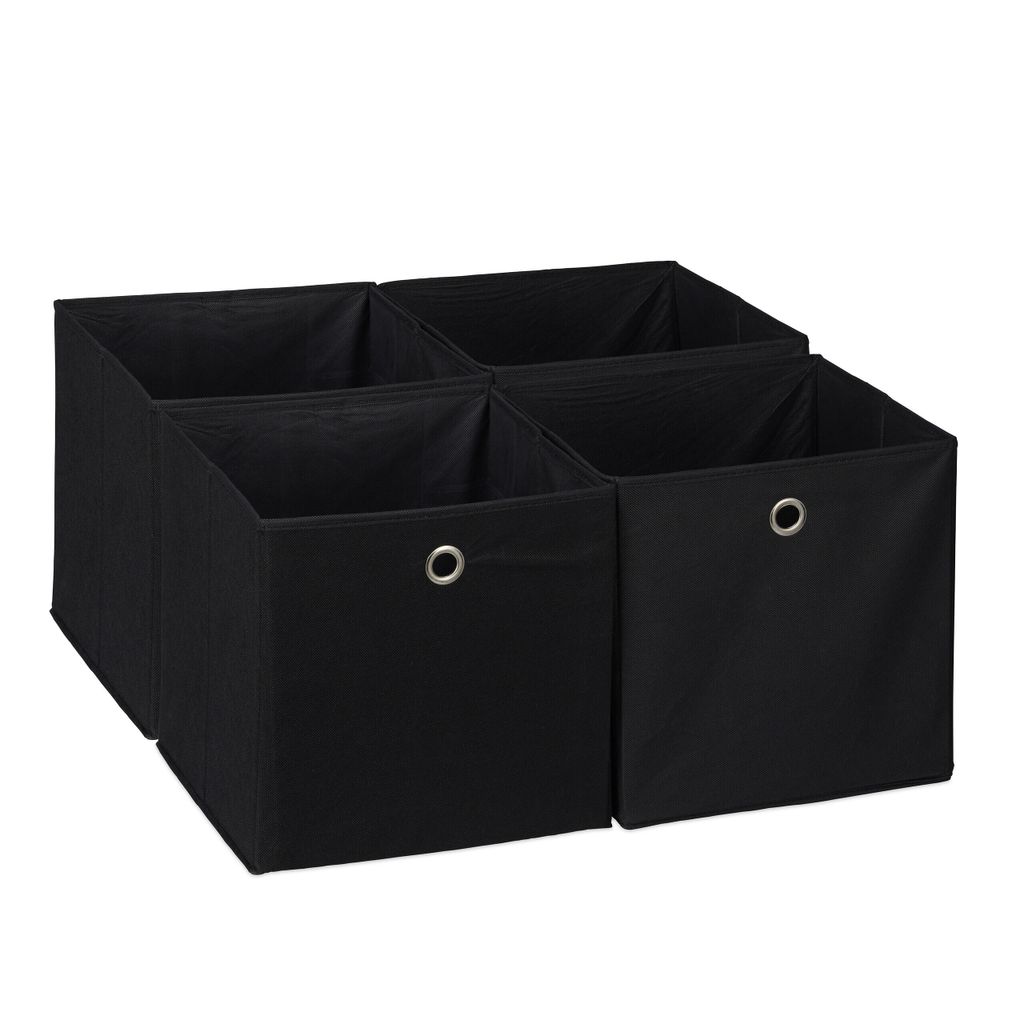 Relaxdays Aufbewahrungsbox 4er Set, faltbare Regalboxen, Produktbild 