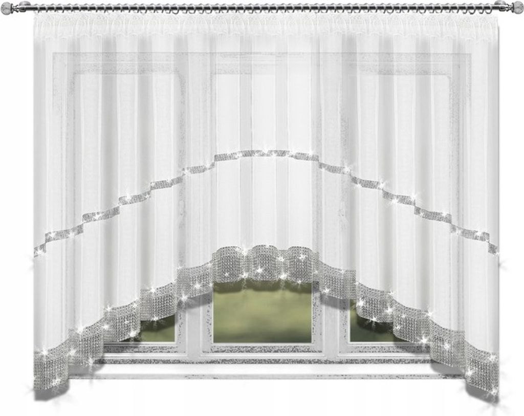 Fasttrade Fenstergardine Gardine 400x150 cm Zirkonia Silber Produktbild 