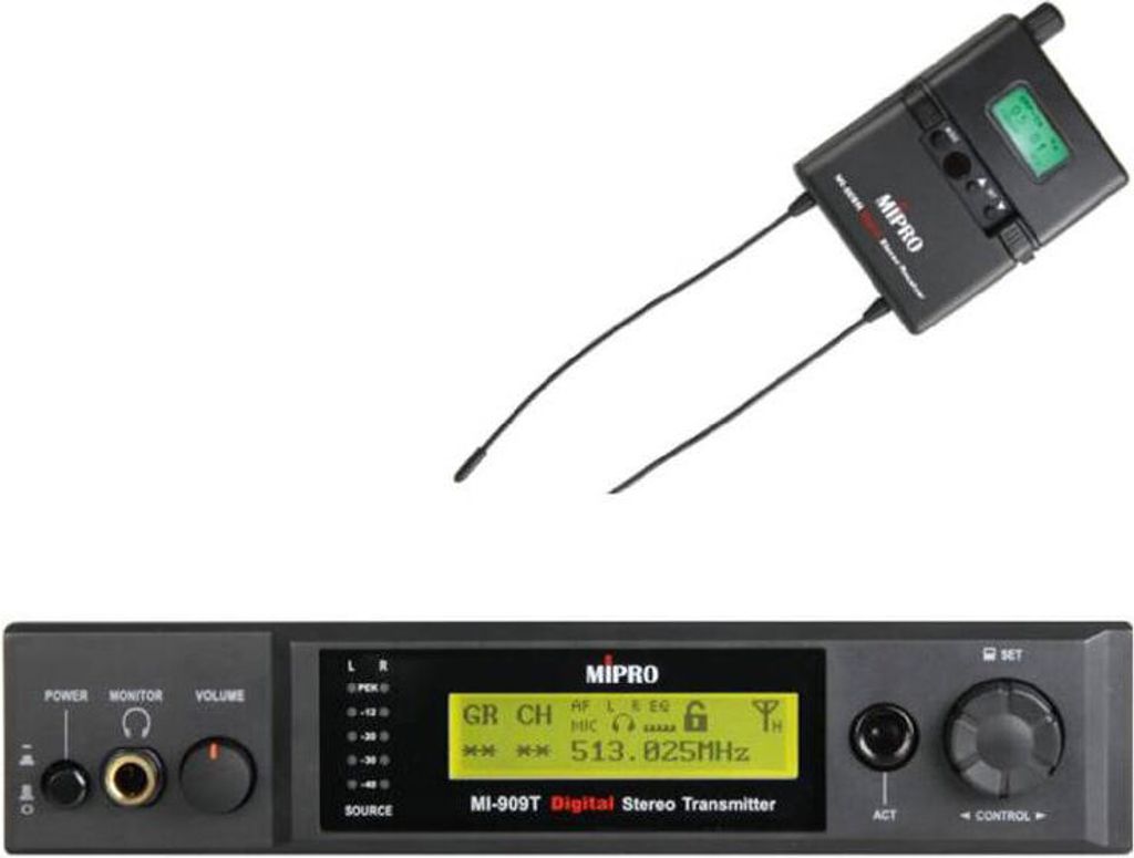 Mipro Mi-909 Digitales UHF In-Ear-Monitoring-System mit 216 umschaltbaren Frequenzen