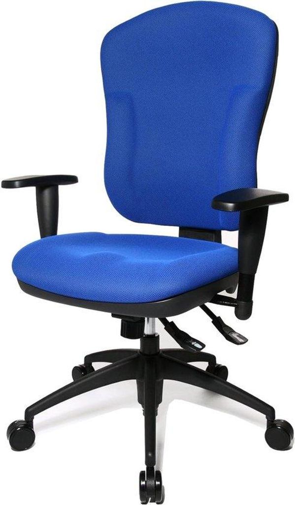 Ergonomische XXL-Kantoorstoel mit Lendesteun und blauer Farbe