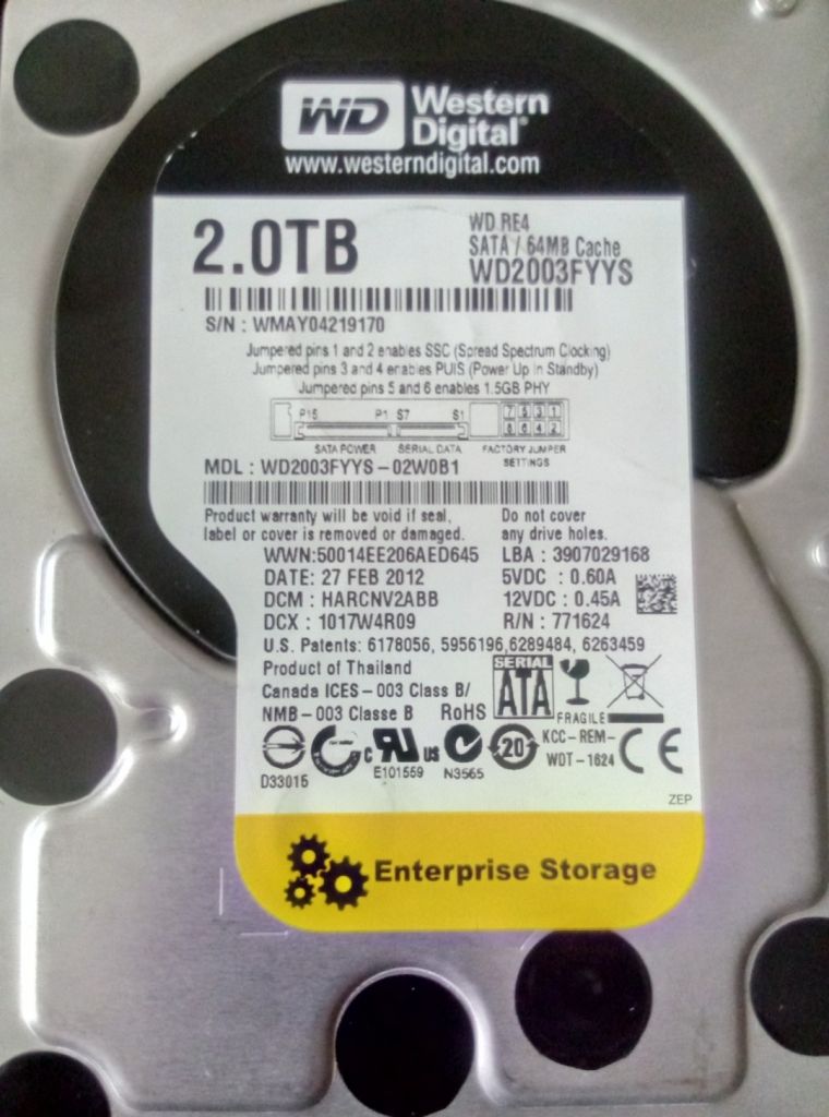 Western Digital WD2003FYYS 2TB SATA 3,5" Produktbild 