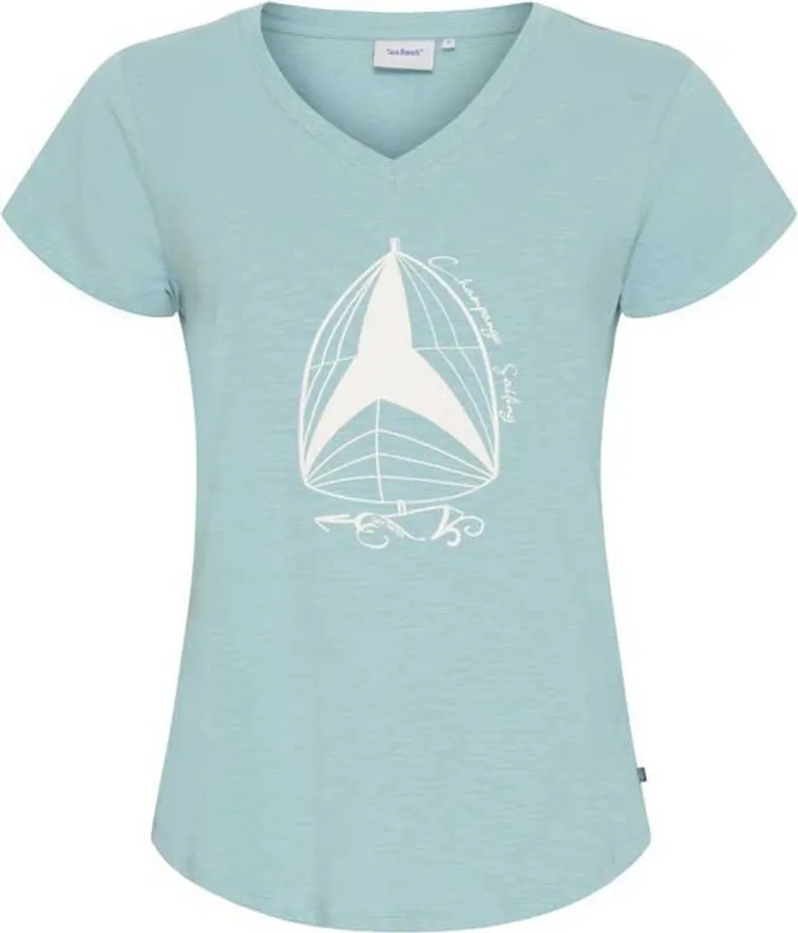 Sea Ranch Asta T-shirt Femme Bleu M - Tee-shirt Manches Courtes Col V