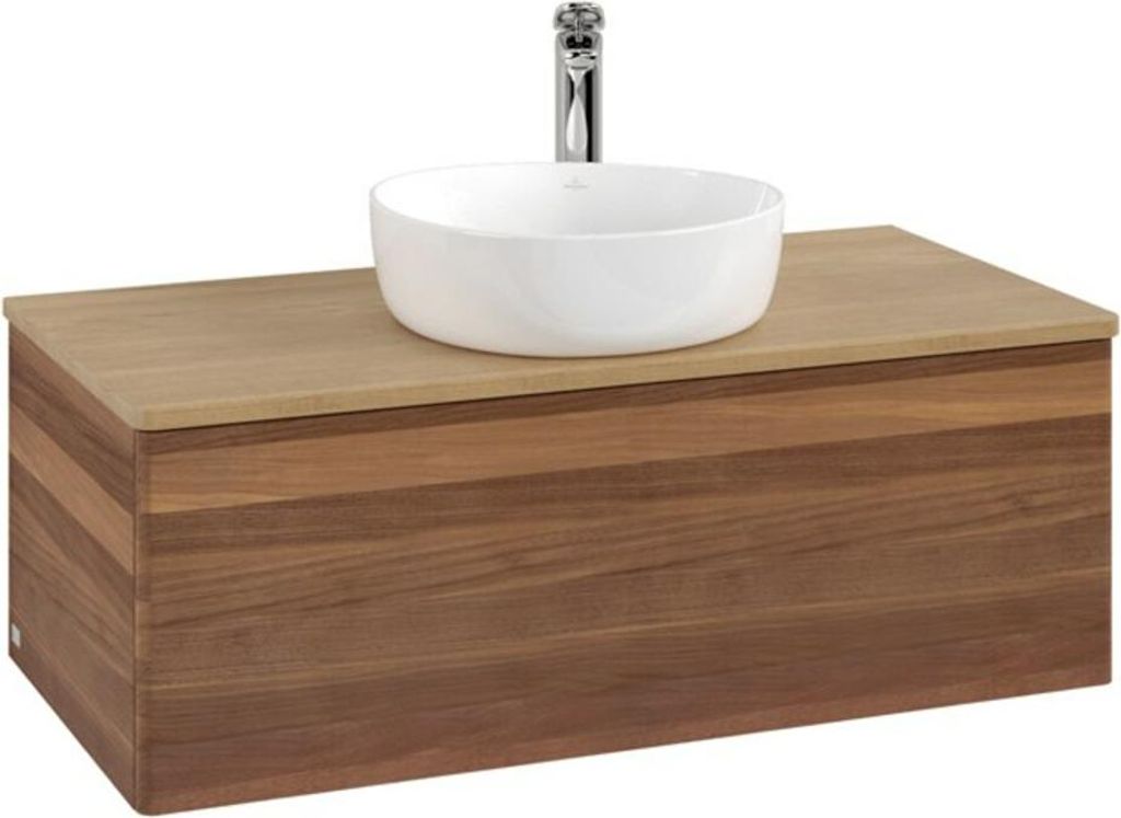 V&B Waschtischunterschrank ohne Frontstruktur Antao 100x36x50cm, HL, WBP hon. Oa, w. wal