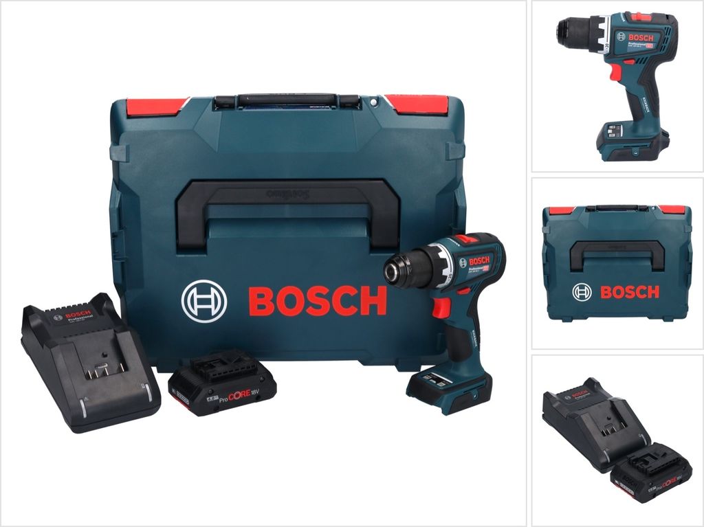Bosch GSR 18V-90 C Professional Akku Bohrschrauber 18 V 64 Nm Brushless + 1x ProCORE Akku 4,0 Ah + Ladegerät + L-Boxx