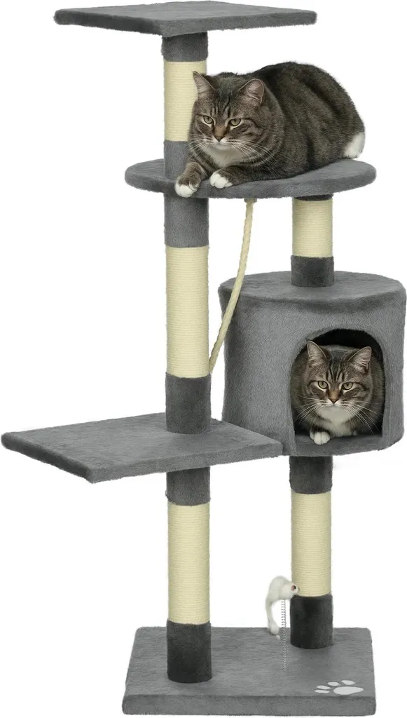 Arbre à grimper pour chat avec plateforme d'observation et jouets