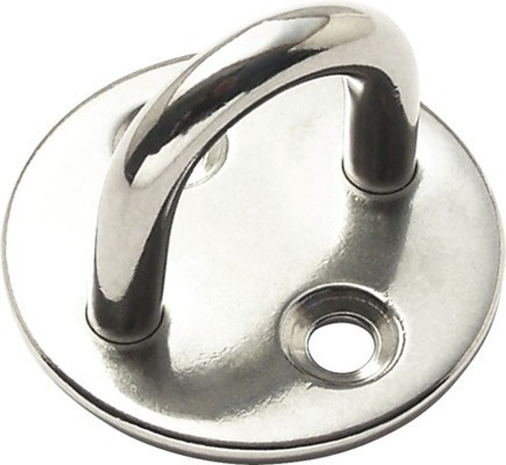 Runde Augplatte aus V4A Edelstahl, 6 mm Öse für Seile, Ketten oder Haken